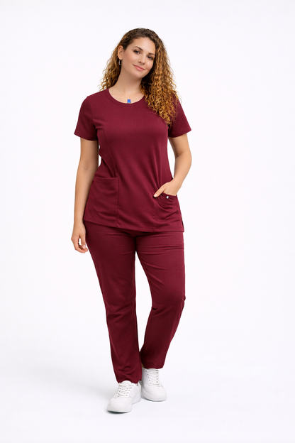 Scrub Tech Malha Tecnológica Manga Curta Marsala