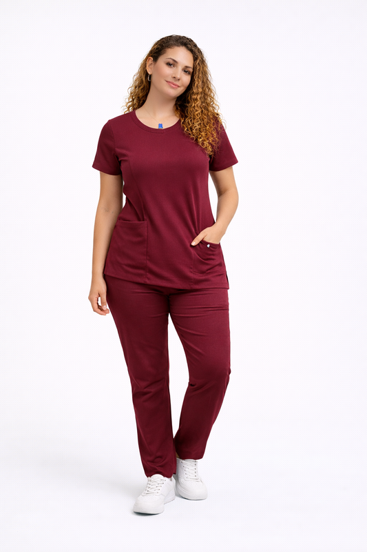 Scrub Tech Malha Tecnológica Manga Curta Marsala
