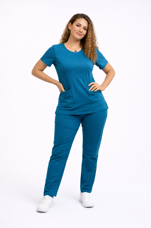 Scrub Tech Malha Tecnológica Manga Curta Azul