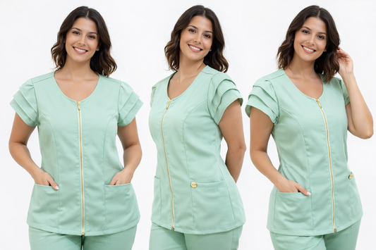 Scrub Gabardine Premium Feminino Verde Bebê